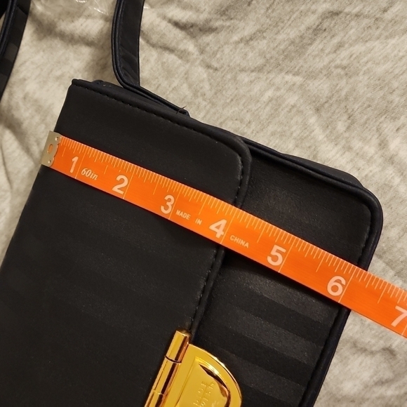 NINE West Navy Two Toned Striped Crossbody - Picture 9 of 9